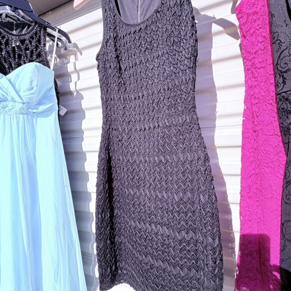 bebe Elegant Black Knit Mini Dress